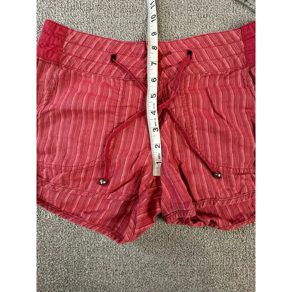 Prana Shorts Red‎ Vini Striped Casual Sunwashed Size 0